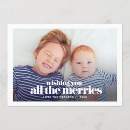 Fotokort för modern typografi-Helgdag Inbjudningar