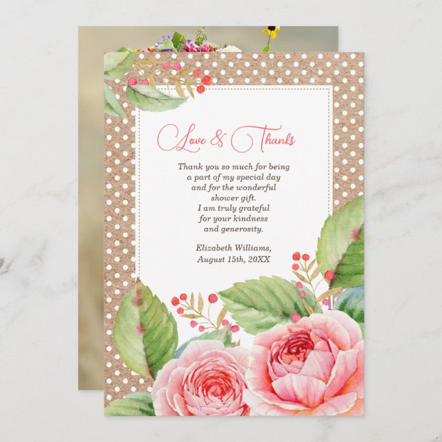 Fotokort för möhippa Tack Anpassningsbar (Fram/baksida)