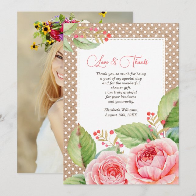 Fotokort för möhippa Tack Anpassningsbar Kort (Fram/baksida)