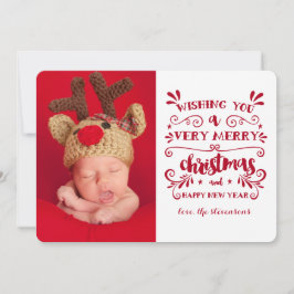 Fotokort för mycket God jul-typografi Julkort