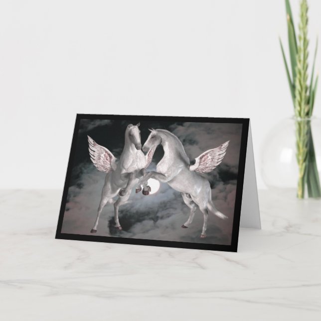 Fotokort för Pegasus Fullt Moom Fantasy Horses Kort (Framsida)