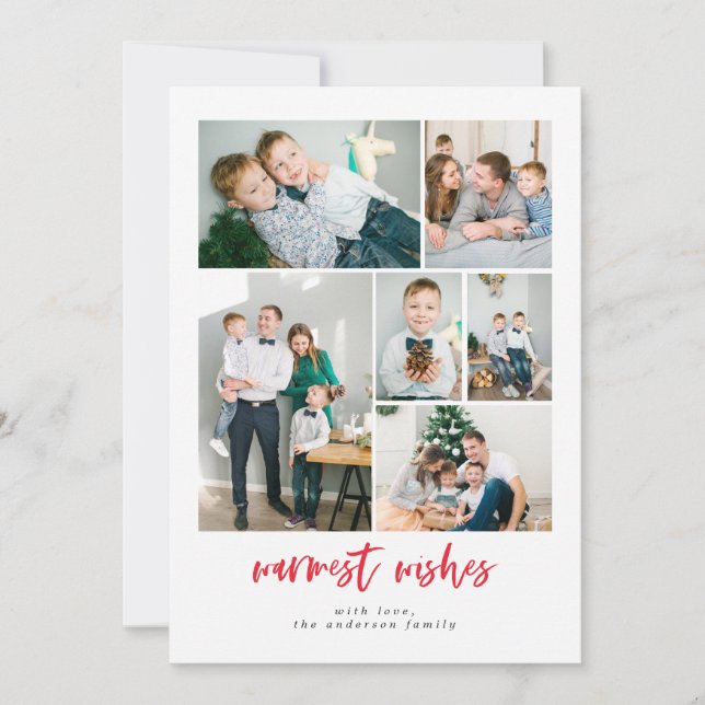 Fotokort för Photo Collage Family Helgdag Julkort (Framsida)