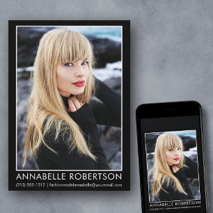 Fotokort för professionellens moderna modellspelar inbjudningar