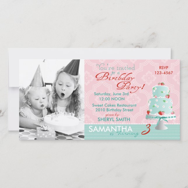 Fotokort för registrering av jordgubbskaka (Framsida)