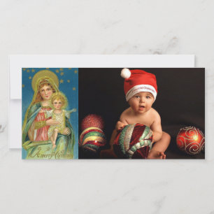 Fotokort för religiösa av vintage julkort