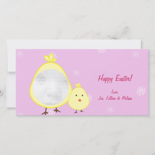 Fotokort för rosa Baby Chick Påsk Julkort