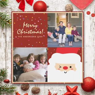 Fotokort för Rustic Red-julfamiljen