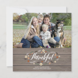 Fotokort för Rustic Thanksgiving Julkort