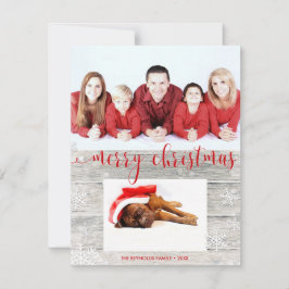 Fotokort för Rustic Wood God jul Julkort