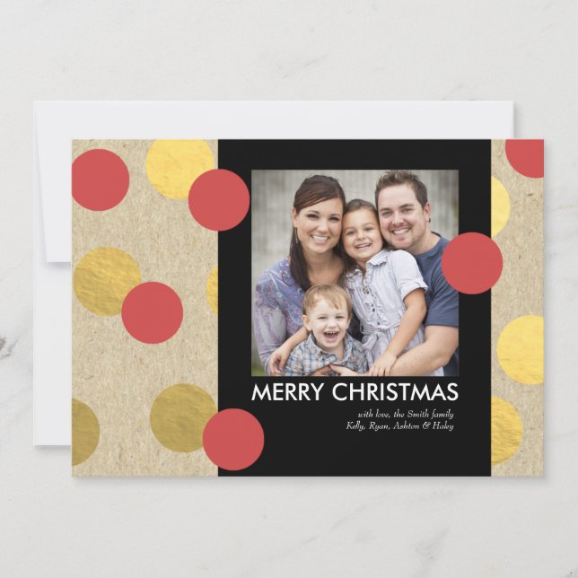 Fotokort för Shimmer Dots-Helgdag Julkort (Framsida)