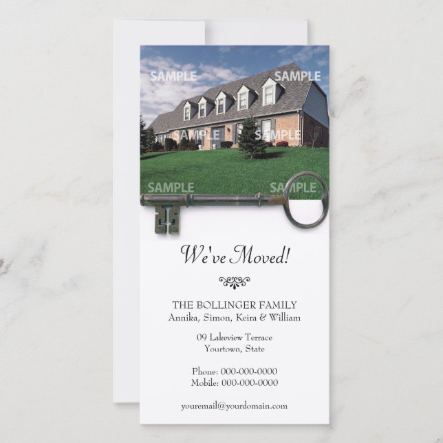 Fotokort för Skeleton Nyckel Flytta Announcement Meddelande (Framsida)