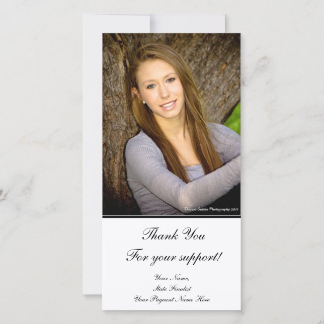 Fotokort för Skönhetstävlingen "Tack" Tack Kort (Framsida)