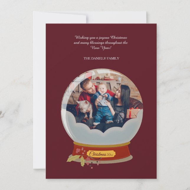 Fotokort för Snö Globe Helgdag Julkort (Framsida)