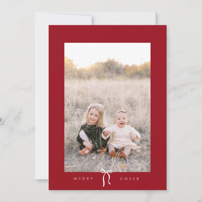 Fotokort för söt-buskfoto glad helg julkort (Framsida)