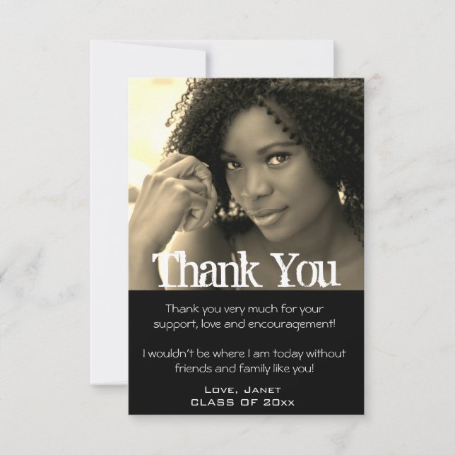 Fotokort för Studenten Tack Kort (Framsida)