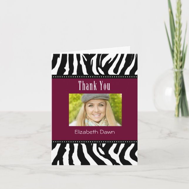 Fotokort för Studenten Tack Zebra (Framsida)