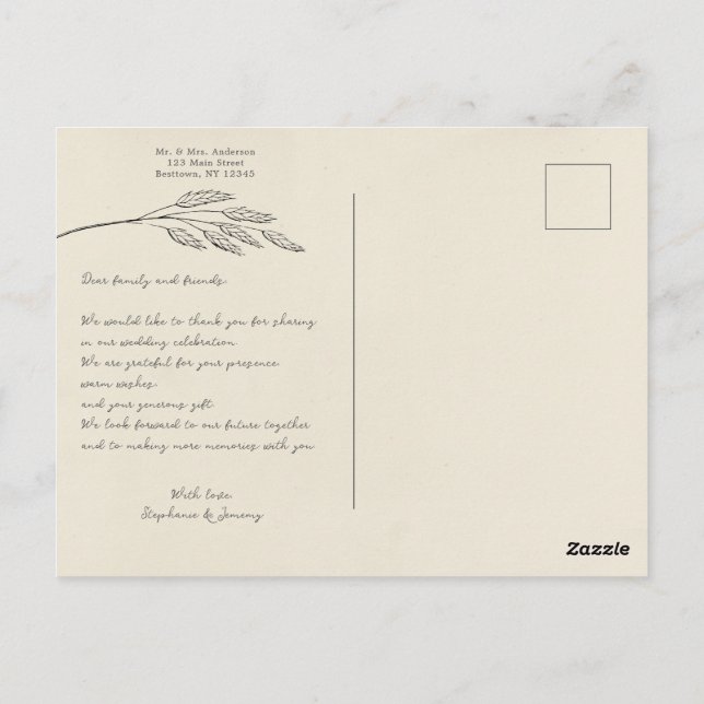 Fotokort för Tack med gruslinje Vykort (Baksida)