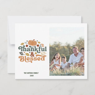 Fotokort för tacksam och välsignad Thanksgiving