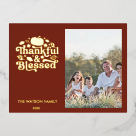 Fotokort för tacksam och välsignad Thanksgiving