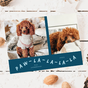 Fotokort för Tass-La-La-La-Teal Pet Julkort