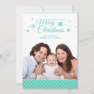 Fotokort för Teal Turcos & White God jul Julkort