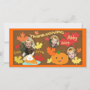 Fotokort för Thanksgiving av barn/familj Julkort
