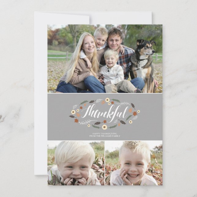 Fotokort för Thanksgiving - tack Julkort (Framsida)