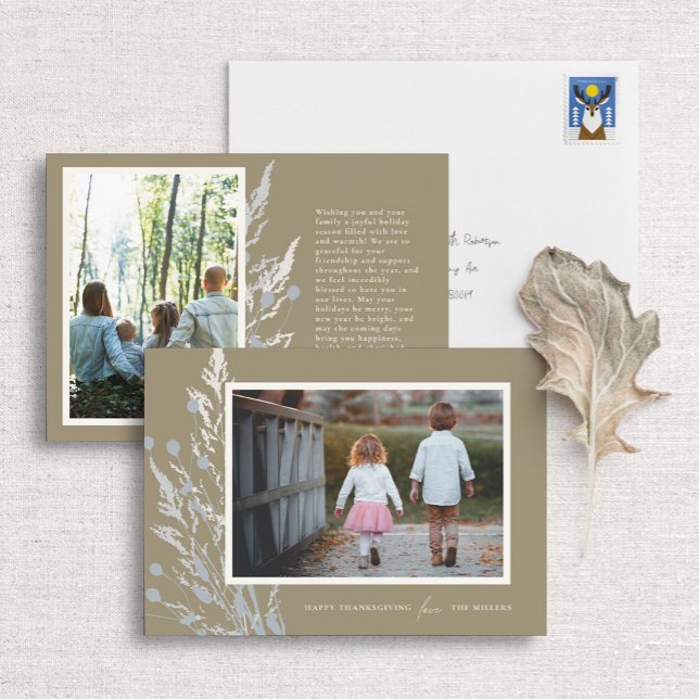 Fotokort för Thanksgivingen Rustic Fall Grasses Inbjudningar (Skapare uppladdad)