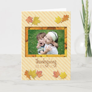 Fotokort för thanksgivingens välsignelser helgkort