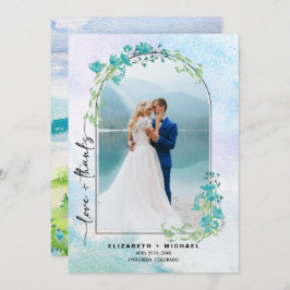 Fotokort för Vår-bergen Bröllop Tack Spara Datumet