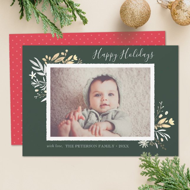 Fotokort för Winter Bouquet Glad helg Kort (Skapare uppladdad)