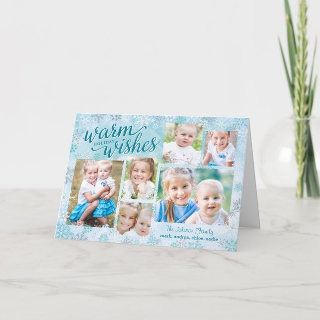 Fotokort för Winter Stollig Collage Helgdag Helgkort (Framsida)