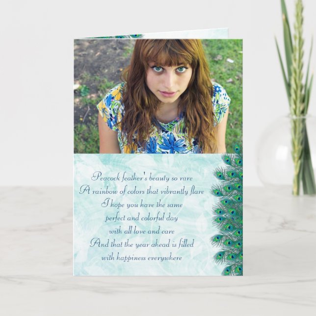 Fotokort från fågelfjädrar kort (Framsida)