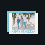 Fotokort från Snowy Blue Lycklig Hanukkah Julkort<br><div class="desc">Lägg upp ett eget foto och lägg till namn och bildtext - du är avslutat. Så lätt! Du kommer snart att ha ett eget anpassningsbar-kort för att skicka vänner och familj!</div>