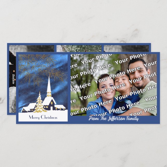 Fotokort från Snowy-julkyrkan Julkort (Fram/baksida)