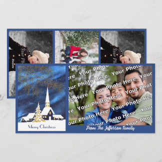 Fotokort från Snowy-julkyrkan Julkort