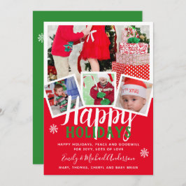 FOTOKORT Glad helg 2022 Red Grönt Inbjudningar