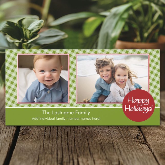 Fotokort: glad helg - 2 foton - vågrät julkort (Custom Holiday Photo Card)