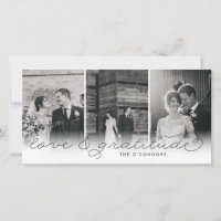 Fotokort kärlek & Gratitude Bröllop Tack
