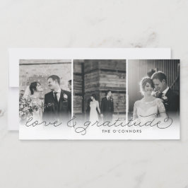Fotokort kärlek & Gratitude Bröllop Tack Kort