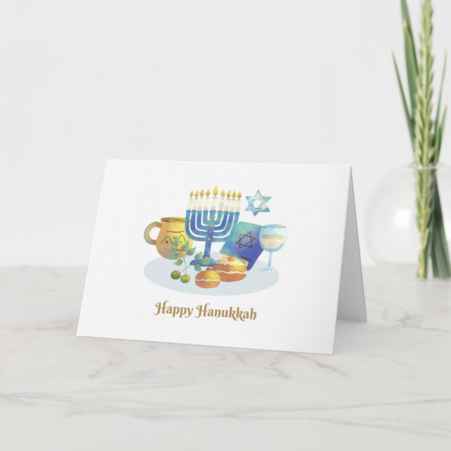Fotokort Lycklig Hanukkah Hälsning Helgkort (Framsida)