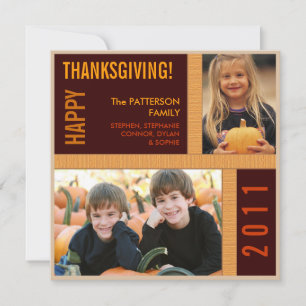 Fotokort med fetstil och modern grafik-Thanksgivin Julkort