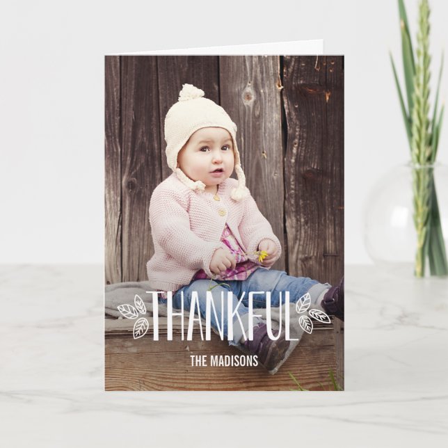 Fotokort med tacksam Thanksgiving Helgkort (Framsida)