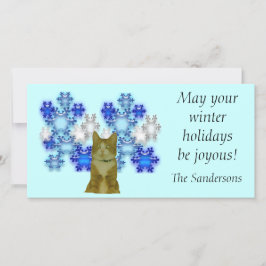 Fotokort - vinterhelgdagar med katt julkort