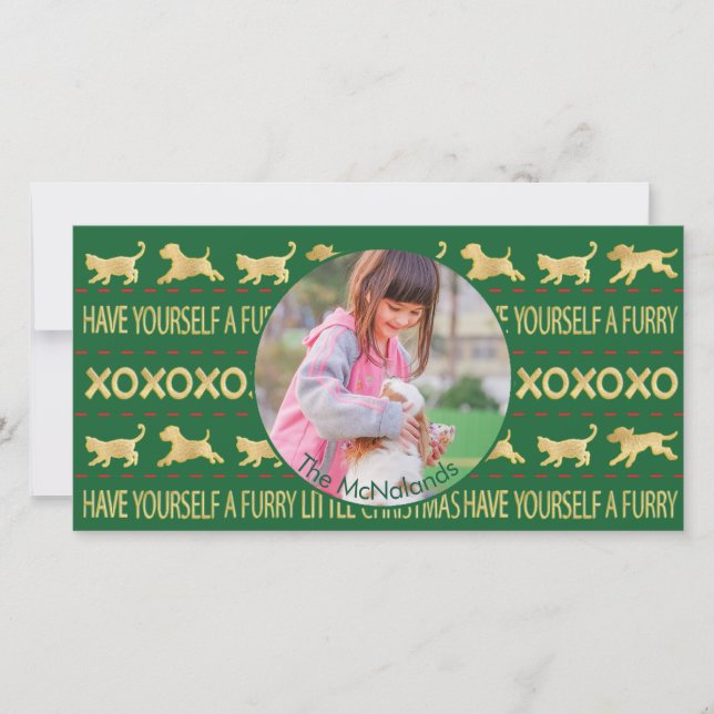 Fotokortet "Ha ditt eget Hårig lilla jul" Julkort (Framsida)