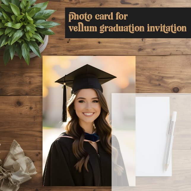 Fotokortinsats för Vellum-examensinbjudan Inbjudningar (Skapare uppladdad)