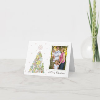 Fotokortsmall för Flower Julgran-familjen Helgkort
