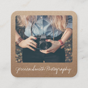 Fotokraft pappra struktur fyrkantigt visitkort