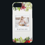 Fotokristmas för vattenfärgsblad<br><div class="desc">Fallfoto med Watercolor foliage-helgdag. Modern vintern vattenfärgsblad och bär och ett foto av vintagen.</div>