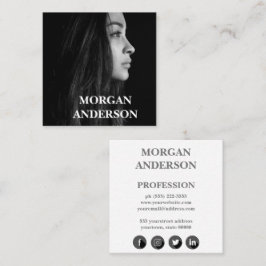 Fotokvadrat med modern minimal Professionell Fyrkantigt Visitkort